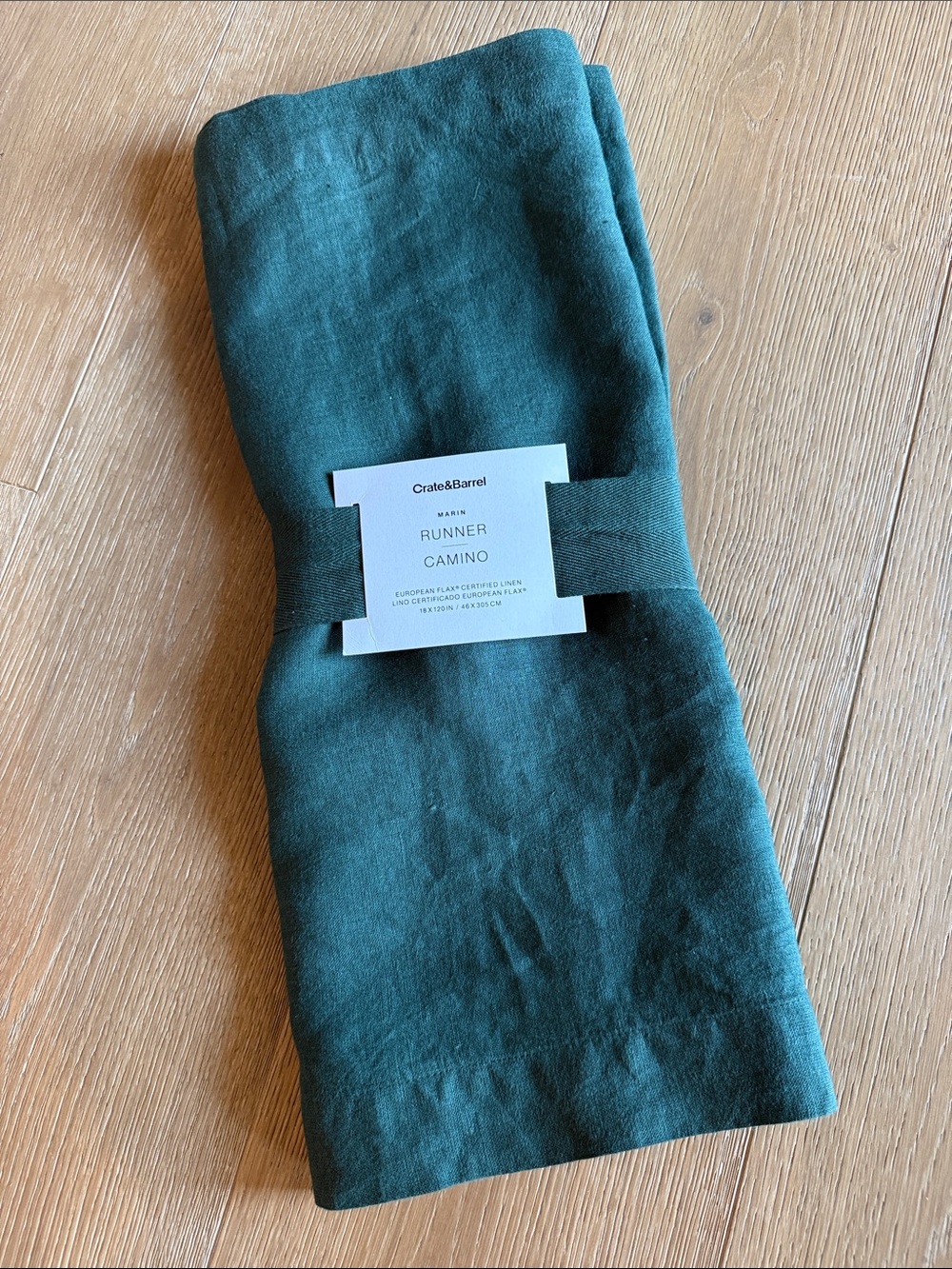 Crate&Barrel Marin European Flax Linen Table Runner